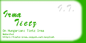 irma tietz business card